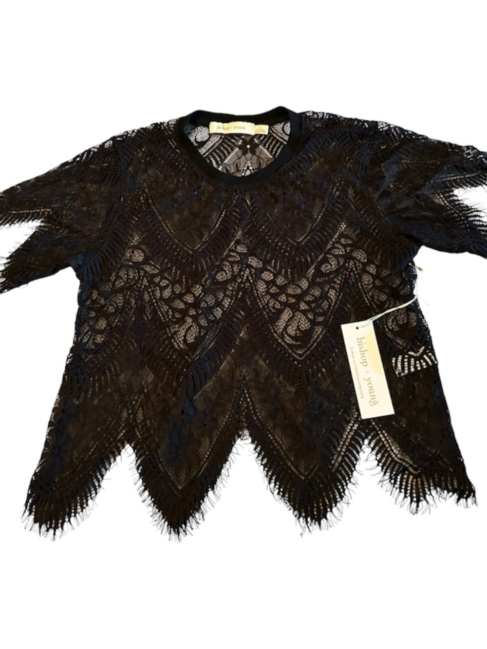 Bishop + Young Sheer Genius Black Lace Tee